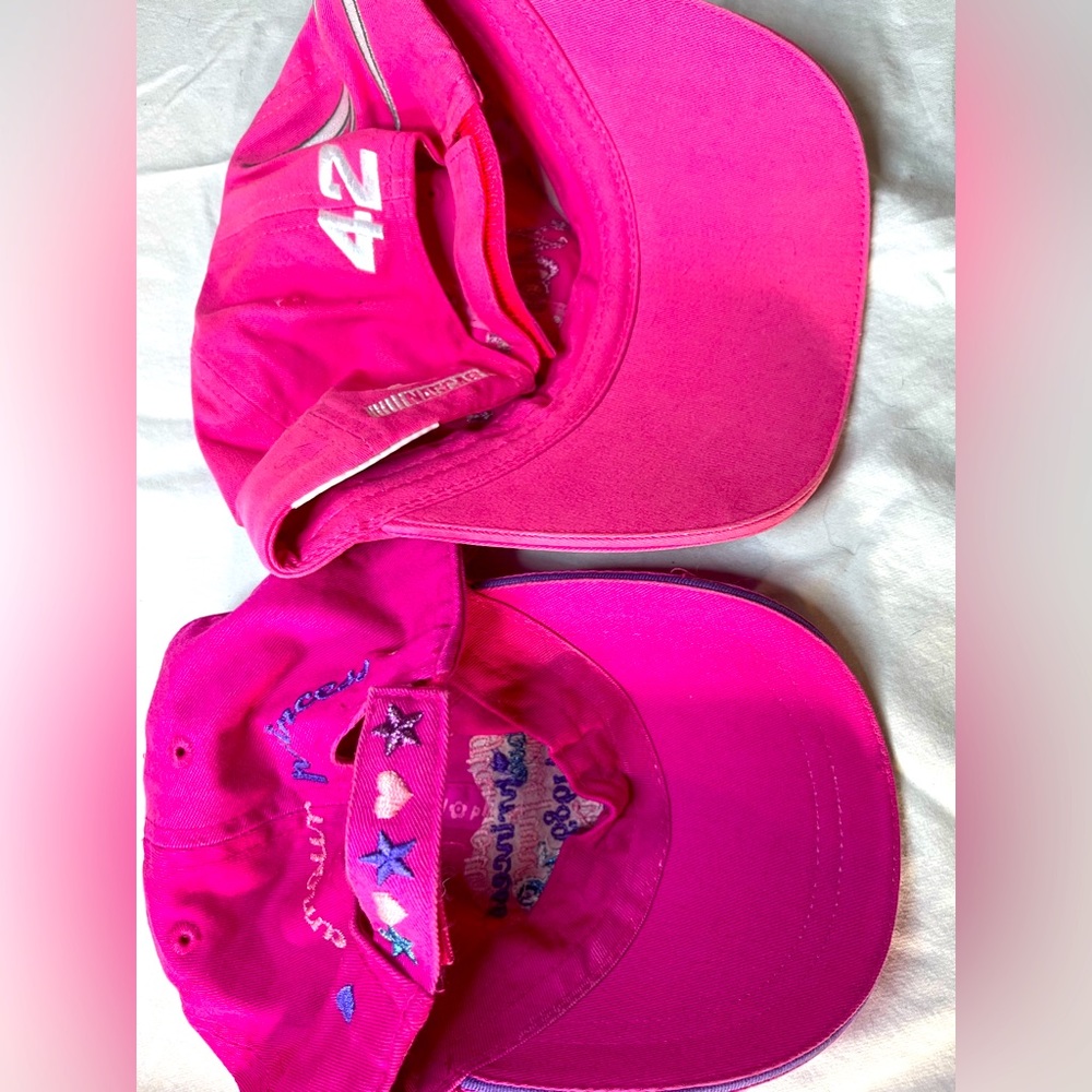 Two pink caps one NASCAR Chase for Women one glam Princess The Children’s Place